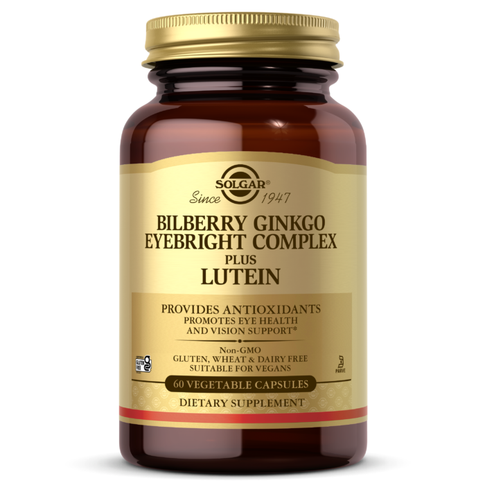 Bilberry Ginkgo Eyebright Complex Plus Lutein Vegetable Capsules