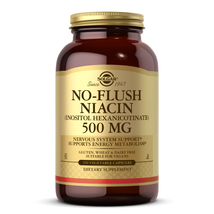 No-Flush Niacin 500 mg Vegetable Capsules (Vitamin B3) (Inositol Hexanicotinate)
