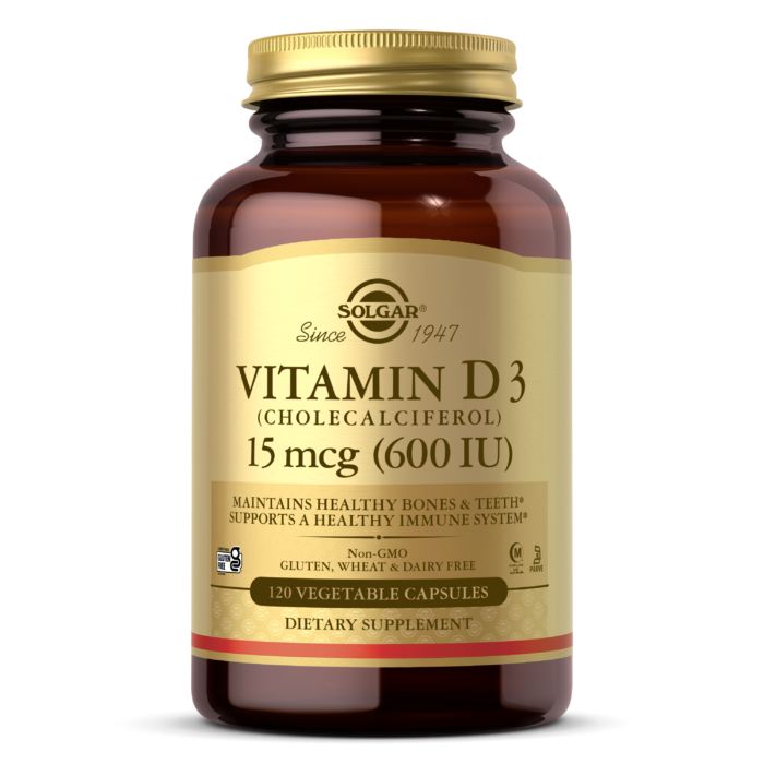 Vitamin D3 (Cholecalciferol) 15 mcg (600 IU) Vegetable Capsules